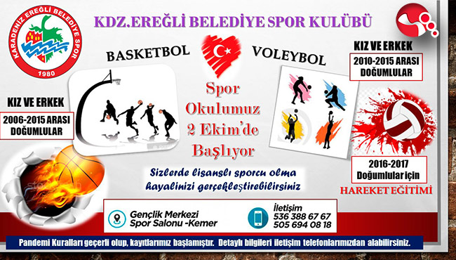 Kdz. Ereğli Belediyespor Spor Okulları Açıyor