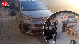 Kamyonetle motosiklet çarpıştı