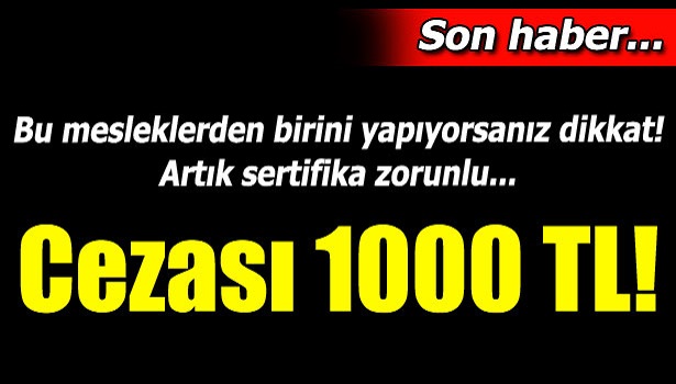 BU MESLEKLERİ YAPANLAR DİKKAT! BİN TL CEZA KESİLECEK