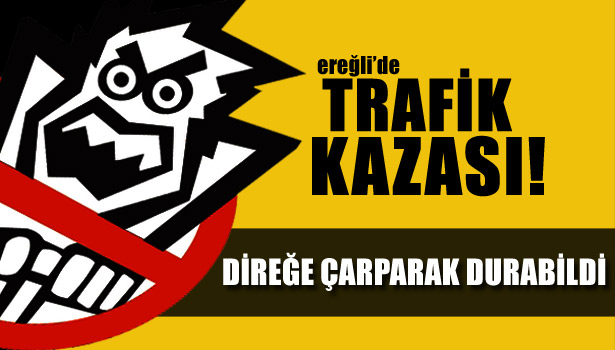 FRENİ BOŞALAN KAMYONET DİREĞE ÇARPTI