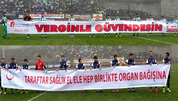 FUTBOLCULARDAN ANLAMLI PANKARTLAR