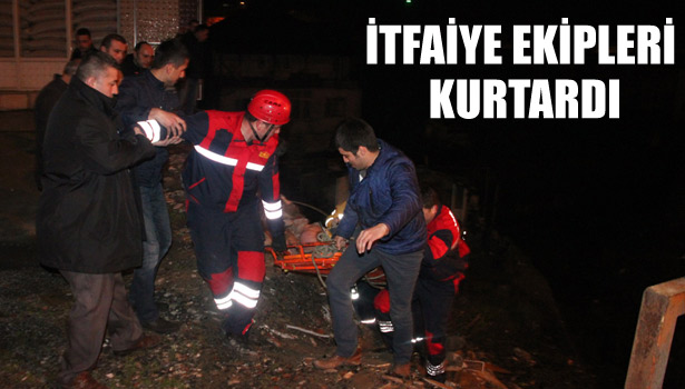 ALKOLLÜ ŞAHSI İTFAİYE VE SAĞLIK EKİPLERİ KURTARDI