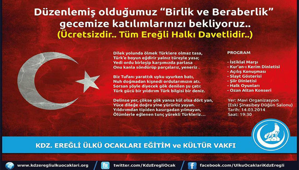 TÜM EREĞLİ HALKI DAVETLİ