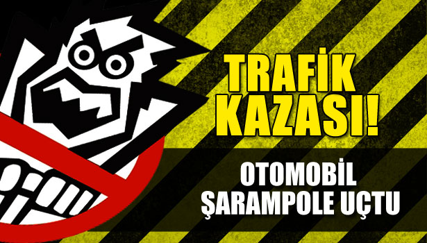 OTOMOBİL ŞARAMPOLE UÇTU