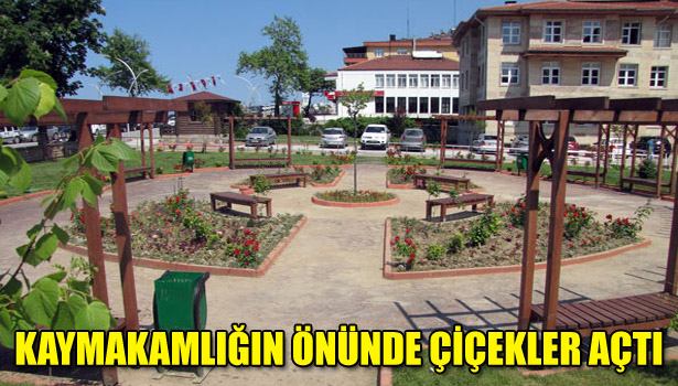 KAYMAKAMLIĞIN ÖNÜNDE ÇİÇEKLER AÇTI