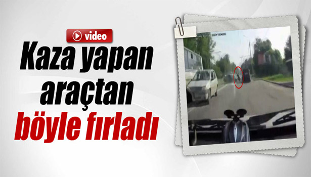 KAZA YAPAN ARAÇTAN BÖYLE FIRLADI