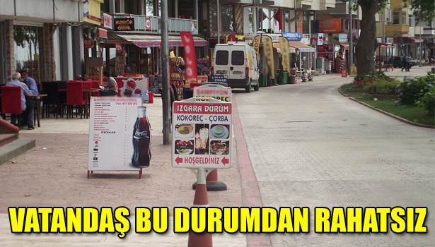 ÇINAR CADDESİNDE ÇİÇEKLER YERİNE REKLAM PANOLARI AÇTI