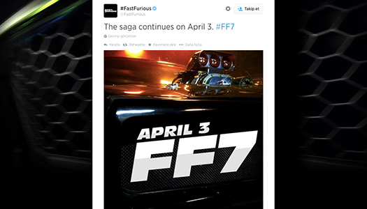 HIZLI VE ÖFKELİ 7, 3 NİSAN 2015'TE VİZYONDA