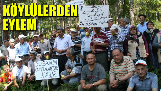 KÖYLÜLERDEN MERMER OCAĞI AÇILMASIN EYLEMİ