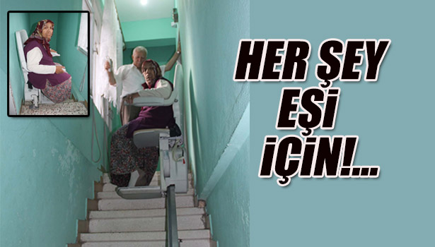 EŞİ İÇİN EVİNE RAYLI ASANSÖRLÜ MERDİVEN KURDU