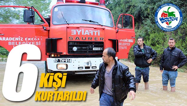 KARADENİZ EREĞLİ BELEDİYESİ İTFAİYESİ, 6 KİŞİYİ KURTARDI