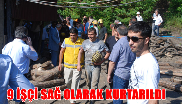GÖÇÜKTE MAHSUR KALAN 9 İŞÇİ SAĞ OLARAK KURTARILDI