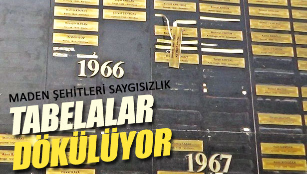 ZONGULDAK'TA MADEN ŞEHİTLERİ ANITINDAKİ TABELALAR DÖKÜLÜYOR