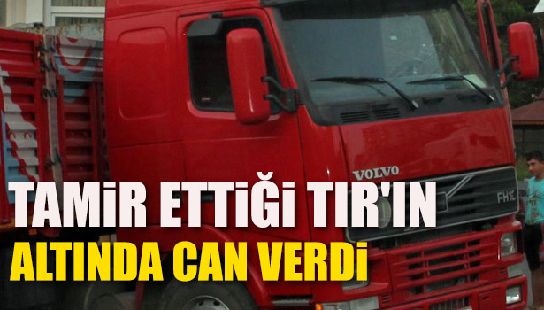 TAMİR ETMEYE ÇALIŞTIĞI TIR'IN ALTINDA KALARAK CAN VERDİ