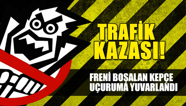 FRENİ BOŞALAN KEPÇE UÇURUMA YUVARLANDI: 2 YARALI