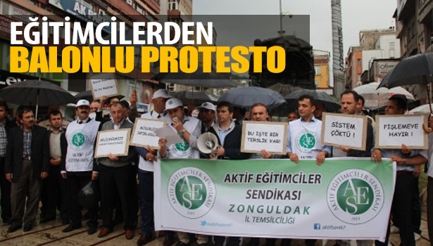 EĞİTİMCİLER MEB'İ SİYAH BALON PATLATARAK PROTESTO ETTİ