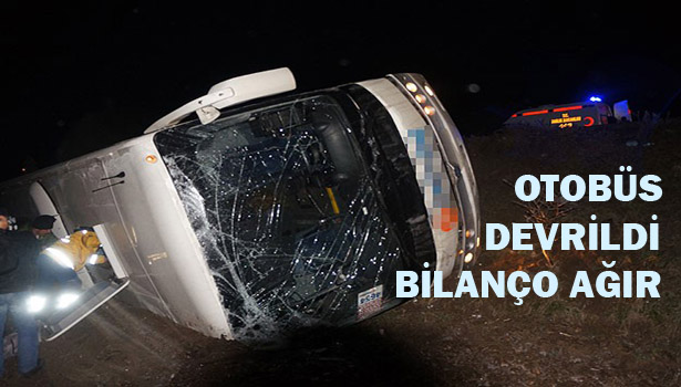 OTOBÜS DEVRİLDİ: 36 YARALI