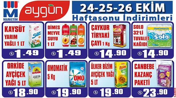 MARKETİM AYGÜN'DE HAFTA SONU İNDİRİMLERİ BAŞLADI