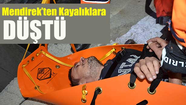 MENDİREKTEN KAYALIKLARA DÜŞEN GENÇ, POLİSİ ARAYARAK KURTULDU