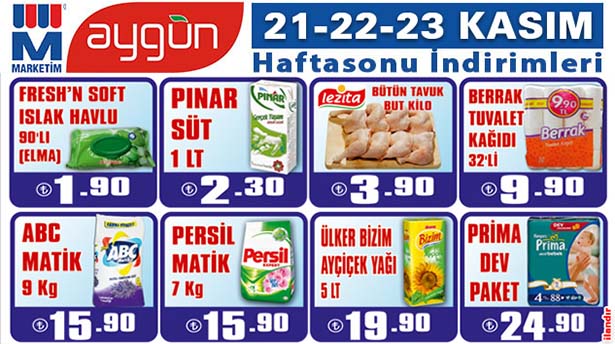 MARKETİM AYGÜN'DE HAFTA SONU İNDİRİMLERİ BAŞLADI