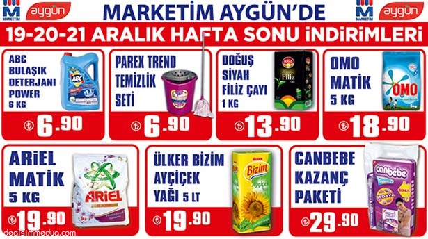 MARKETİM AYGÜN'DE HAFTA SONU İNDİRİMLERİNİ KAÇIRMAYIN
