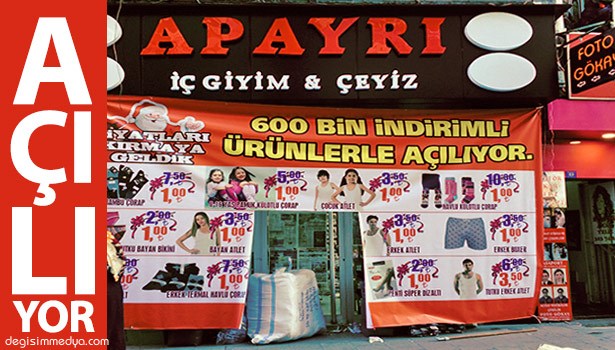 APAYRI İÇ GİYİM/ÇEYİZ 2. ŞUBE AÇILIYOR