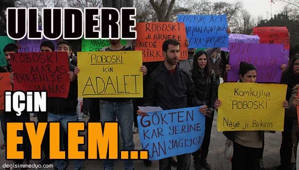 ULUDERE'DE ÖLENLER İÇİN ANIT ÖNÜNDE EYLEM YAPILDI