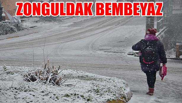 MADENCİ KENTİ ZONGULDAK'IN YÜKSEK MAHALLELERİ BEYAZA BÜRÜNDÜ