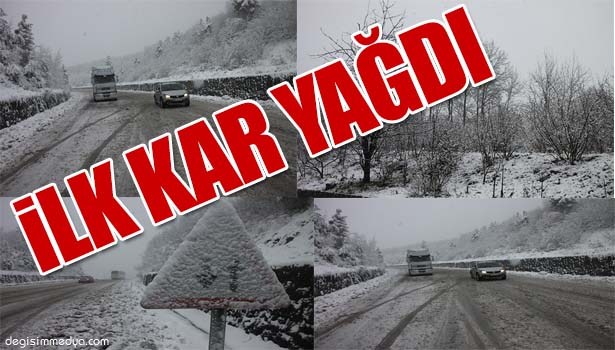MEVSİMİN İLK KARI YAĞDI, UZUN ARAÇLAR YOLDA KALDI
