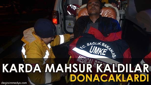 ZONGULDAK'TA KARDA MAHSUR KALAN 2 KİŞİ, DONMAK ÜZEREYKEN KURTARILDI