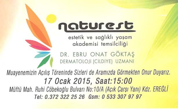 NATUREST ESTETİK VE SAĞLIKLI YAŞAM AKADEMİSİ TEMSİLCİLİĞİ AÇILIYOR