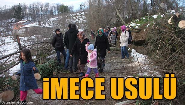 HEYELAN OLAN KÖYDE, KÖYLÜLER İMECE USULÜ ÇALIŞARAK EVLERE SU VERMEYE ÇALIŞIYOR