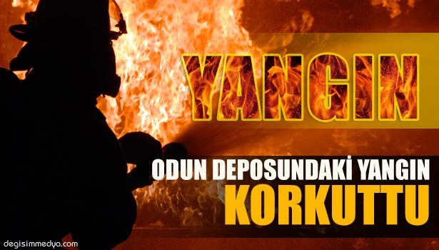 ODUN DEPOSUNDAKİ YANGIN BÜYÜMEDEN SÖNDÜRÜLDÜ