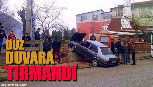 OTOMOBİL DÜZ DUVARA TIRMANDI