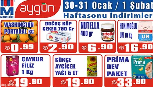 MARKETİM AYGÜN'DE İNDİRİM günleri