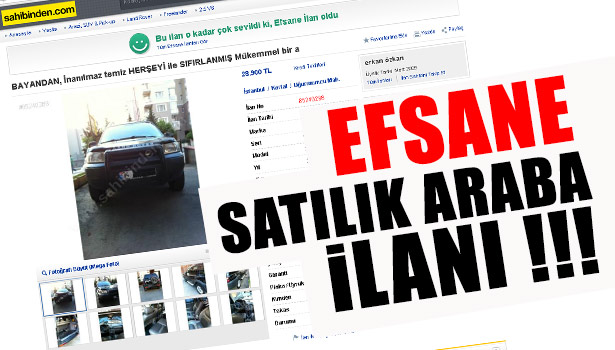 EFSANE SATILIK ARABA İLANI !!!
