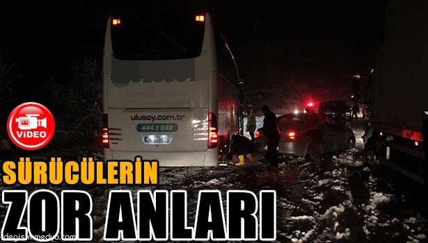 SÜRÜCÜLER YOLDA KALDI, BİR KİŞİ SIKIŞMA TEHLİKESİ ATLATTI