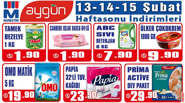 MARKETİM AYGÜN'DE HAFTA SONU İNDİRİMLERİ