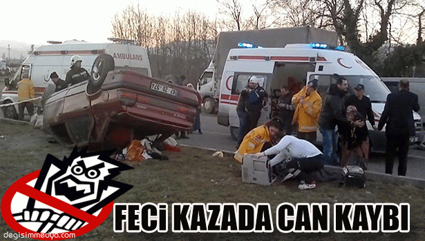 ÇAYCUMA'DA TRAFİK KAZASI: 1 ÖLÜ, 2 YARALI