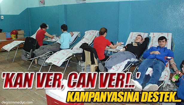 VELİLER, ÖĞRETMENLER VE SERVİSÇİLER KAN BAĞIŞINA DESTEK VERDİ