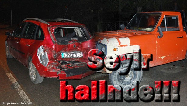 SEYİR HALİNDE OLAN ARACA KAMYON ÇARPTI: 2 YARALI