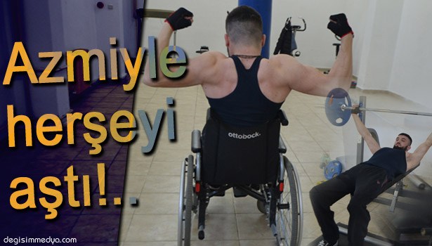 BACAKLARI FELÇLİ GENÇ HALTERDE 100 KİLO KALDIRIYOR