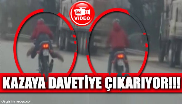 MOTOSİKLET SÜRÜCÜSÜNÜN TRAFİKTE TEHLİKELİ AKROBASİSİ!..