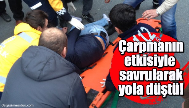 OTOMOBİLİN ÇARPTIĞI GENÇ AĞIR YARALANDI