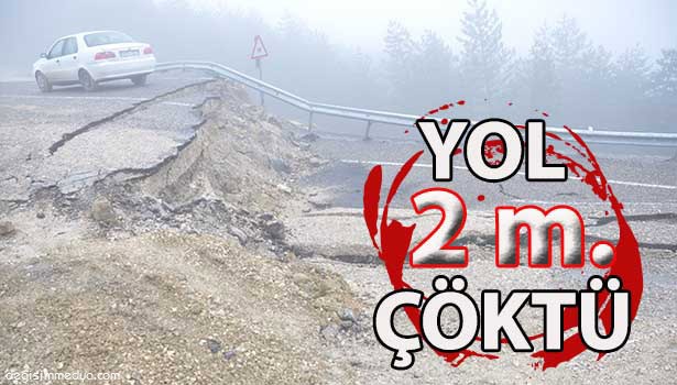 DEVREK'TE ÇÖKEN YOL ONARILMAYI BEKLİYOR