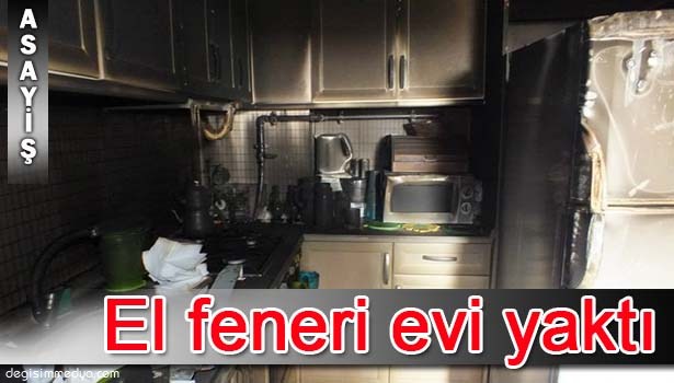 ŞARJA BAĞLI EL FENERİ EVİ YAKTI