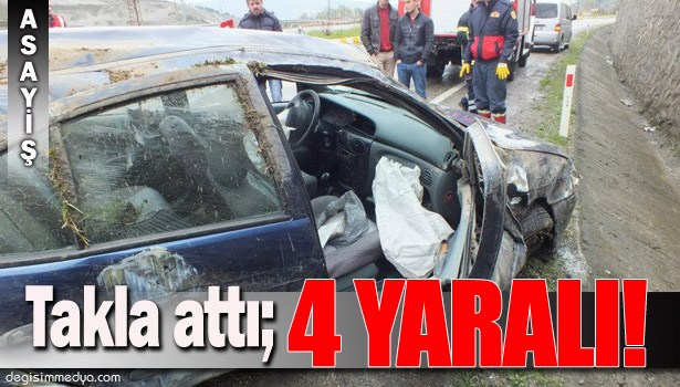 ÇAYCUMA'DA TRAFİK KAZASI: 4 YARALI!..