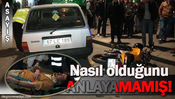 OTOMOBİL İLE MOTOSİKLET ÇARPIŞTI: 2 YARALI