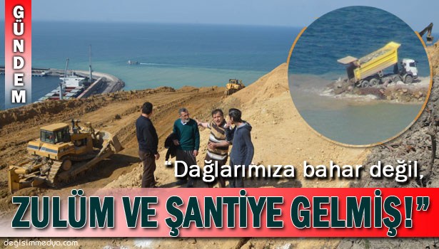 DAĞI DELİP MOLOZUNU DENİZE DÖKTÜLER, MAHALLE SAKİNLERİ İSYAN ETTİ!