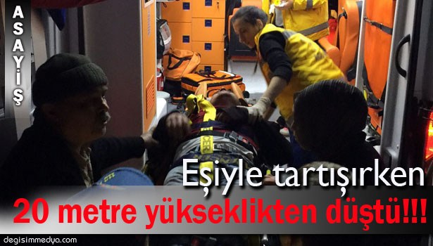 EŞİYLE TARTIŞIRKEN UÇURUMA DÜŞEN ADAMI AFAD KURTARDI!